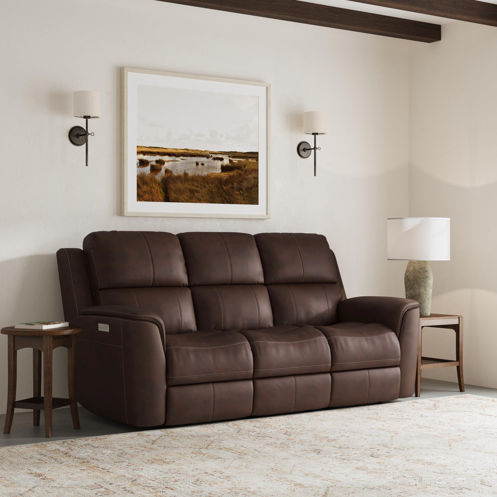 Flexsteel 1041-62PH-94671 Henry  Power Reclining Sofa With Power Headrests & Lumbar  Burnt Umber