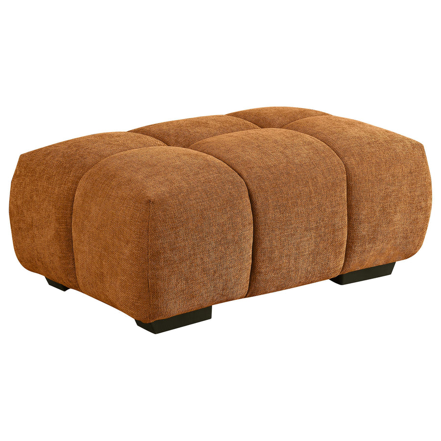Coaster Furniture 503974 Camacho Rectangular Upholstered Tufted Ottoman Orange