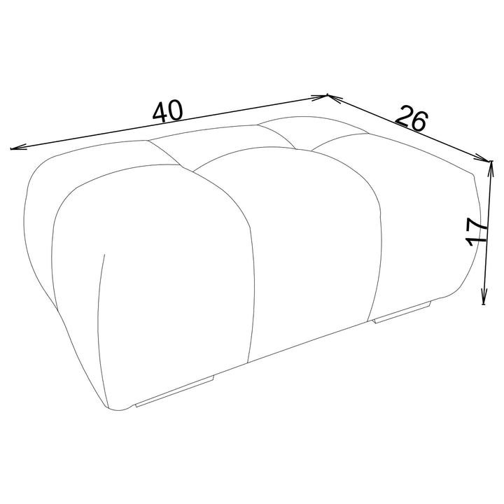 Coaster Furniture 503974 Camacho Rectangular Upholstered Tufted Ottoman Orange