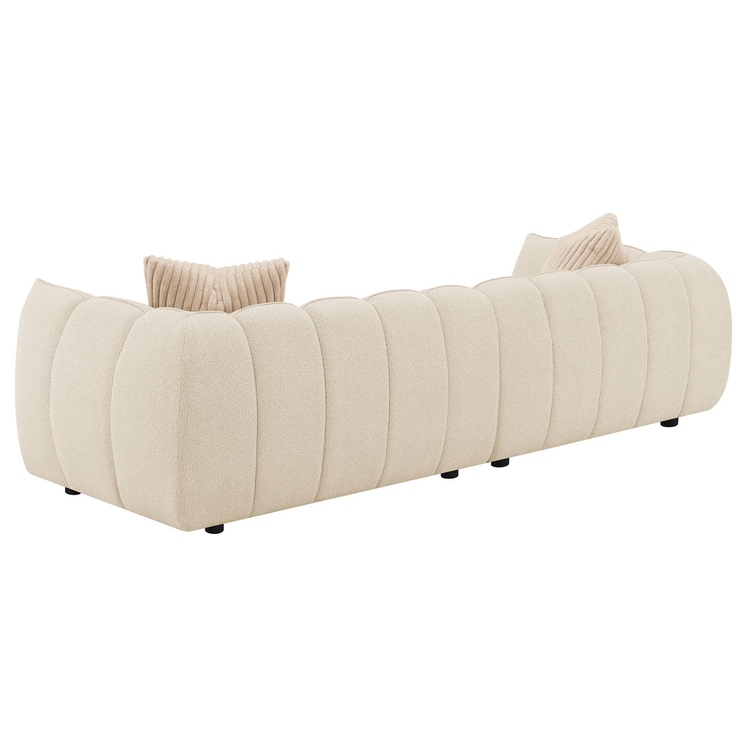 Coaster Furniture 503997 Winchester Boucle Upholstered Extra Long Sofa Sand Pebble