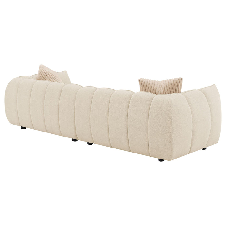 Coaster Furniture 503997 Winchester Boucle Upholstered Extra Long Sofa Sand Pebble