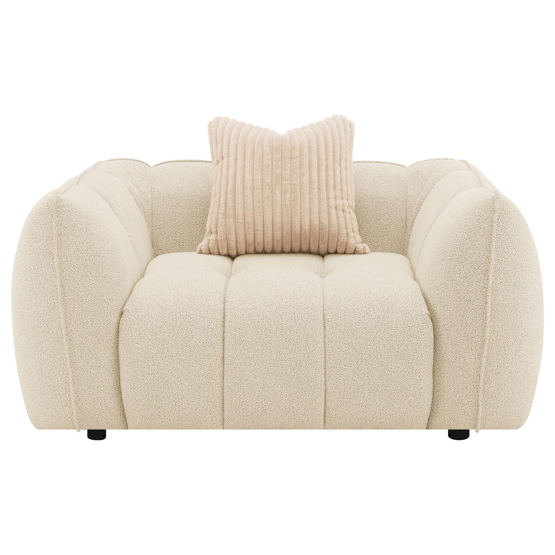 Coaster Furniture 503999 Winchester Boucle Upholstered Chair and a Half Sand Pebble