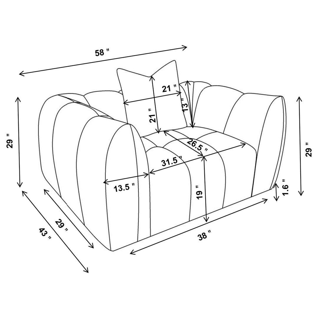 Coaster Furniture 503999 Winchester Boucle Upholstered Chair and a Half Sand Pebble