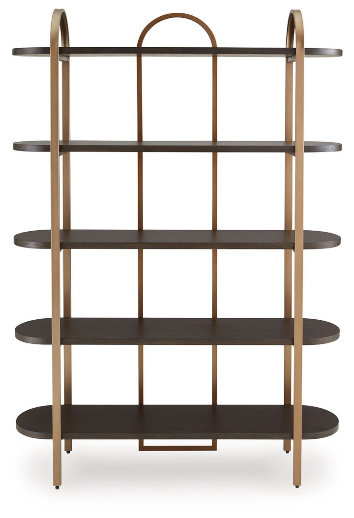 Brentmour - Bookcase - Brown / Gold Finish