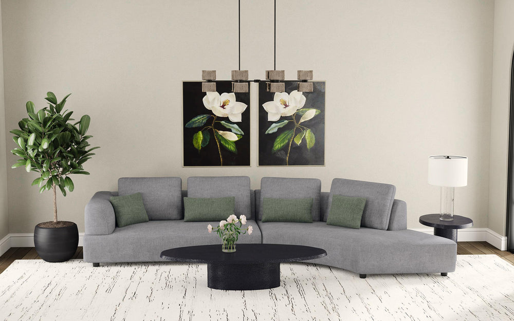 Coaster Furniture 504075 Toscano 134-inch Upholstered Sectional Sofa Grey