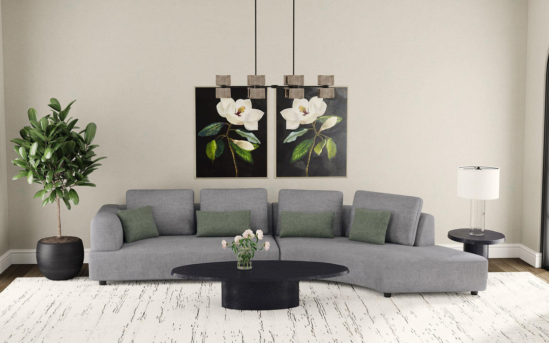 Coaster Furniture 504075 Toscano 134-inch Upholstered Sectional Sofa Grey