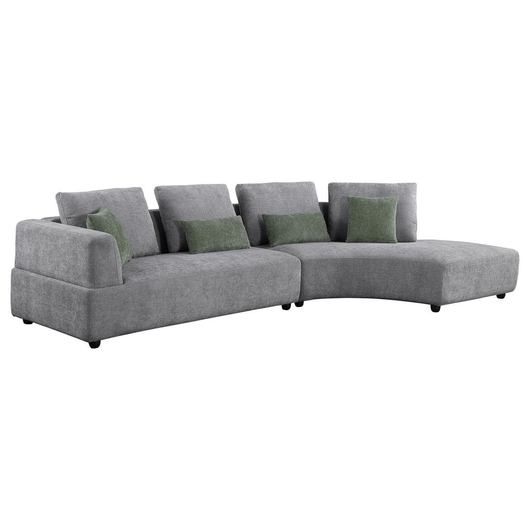 Coaster Furniture 504075 Toscano 134-inch Upholstered Sectional Sofa Grey