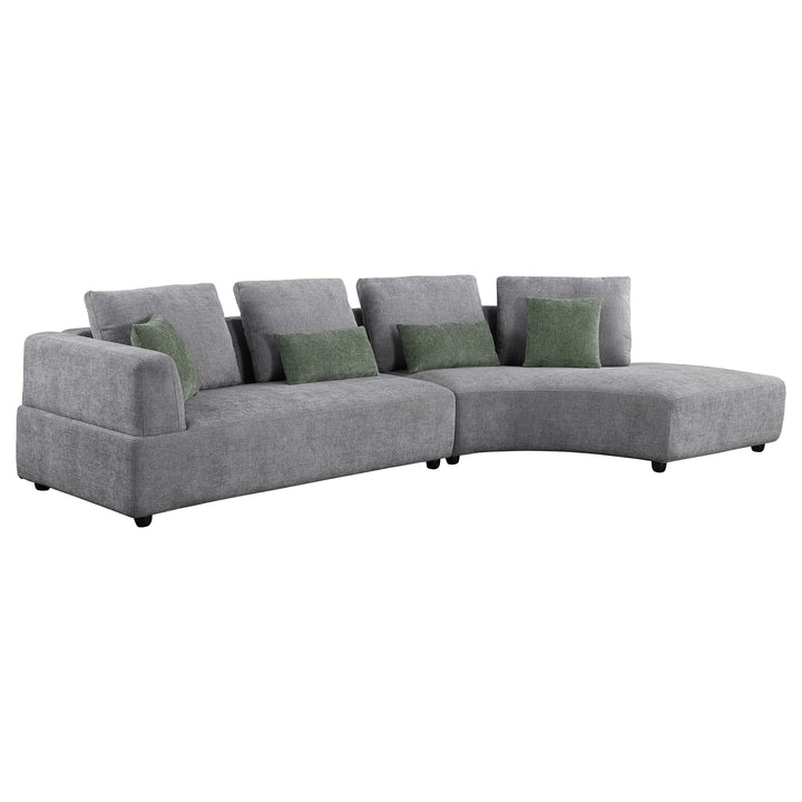 Coaster Furniture 504075 Toscano 134-inch Upholstered Sectional Sofa Grey