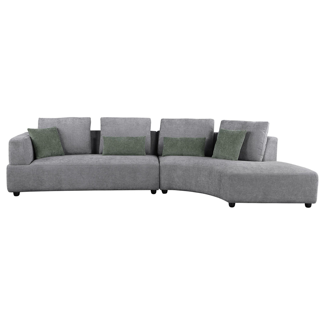 Coaster Furniture 504075 Toscano 134-inch Upholstered Sectional Sofa Grey