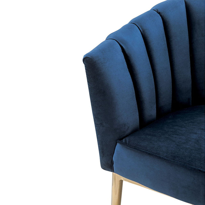 Colla - Accent Chair - Midnight Blue Velvet & Gold