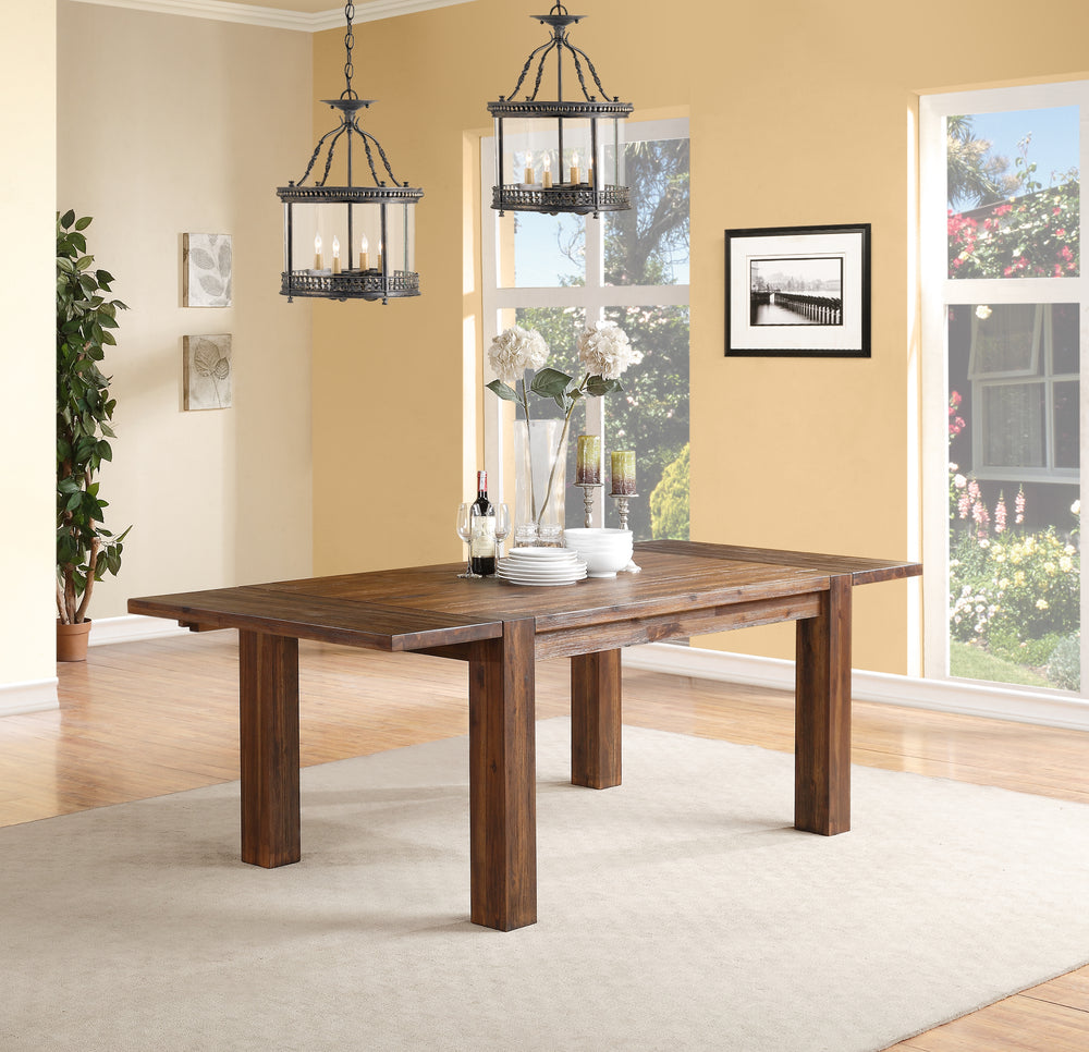 Modus Furniture 3F4161 Meadow Solid Wood Extending Dining Table In Brick Brown