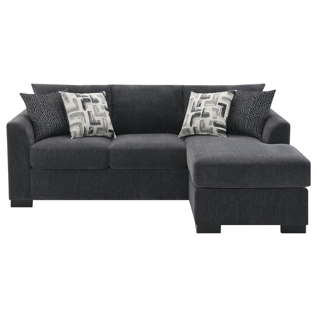 Coaster Furniture 504777 Storey Upholstered Sleeper Sectional Chaise Sofa Dark Grey