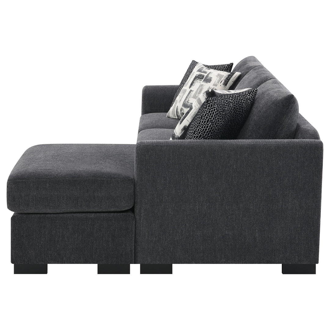 Coaster Furniture 504777 Storey Upholstered Sleeper Sectional Chaise Sofa Dark Grey