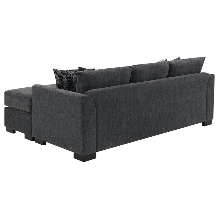 Coaster Furniture 504777 Storey Upholstered Sleeper Sectional Chaise Sofa Dark Grey