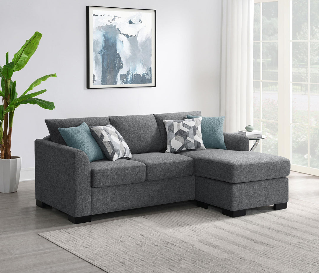 Coaster Furniture 504779 Storey Upholstered Sleeper Sectional Chaise Sofa Grey