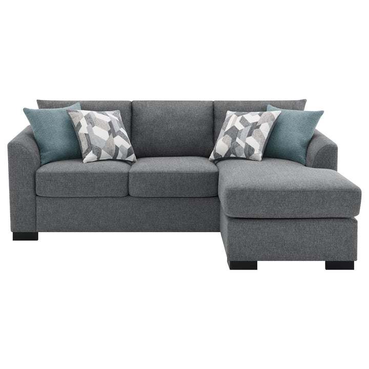 Coaster Furniture 504779 Storey Upholstered Sleeper Sectional Chaise Sofa Grey