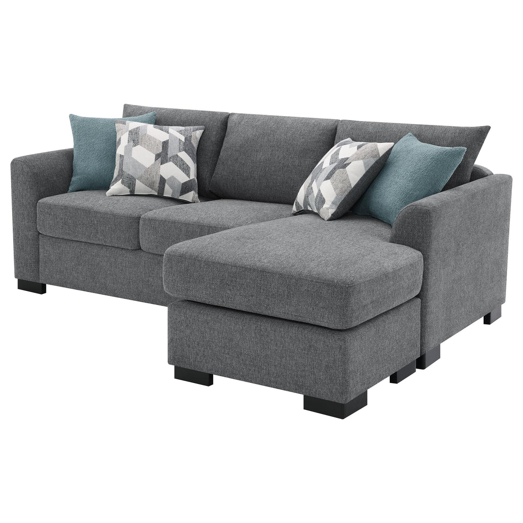 Coaster Furniture 504779 Storey Upholstered Sleeper Sectional Chaise Sofa Grey