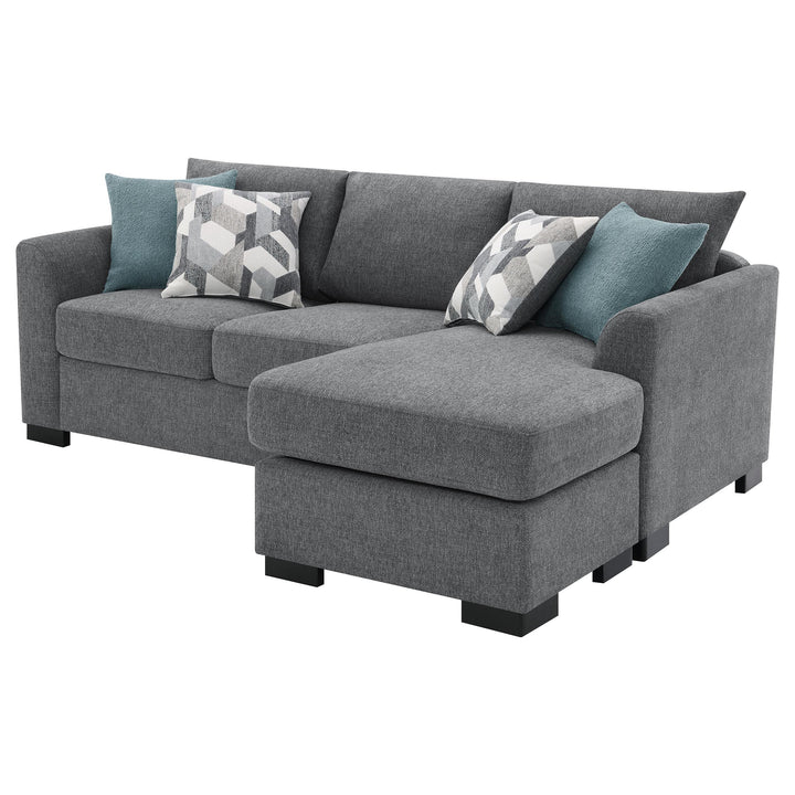 Coaster Furniture 504779 Storey Upholstered Sleeper Sectional Chaise Sofa Grey