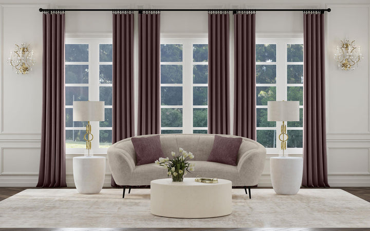 Coaster Furniture 504838 Ellorie Upholstered Channel Back Curved Loveseat Beige