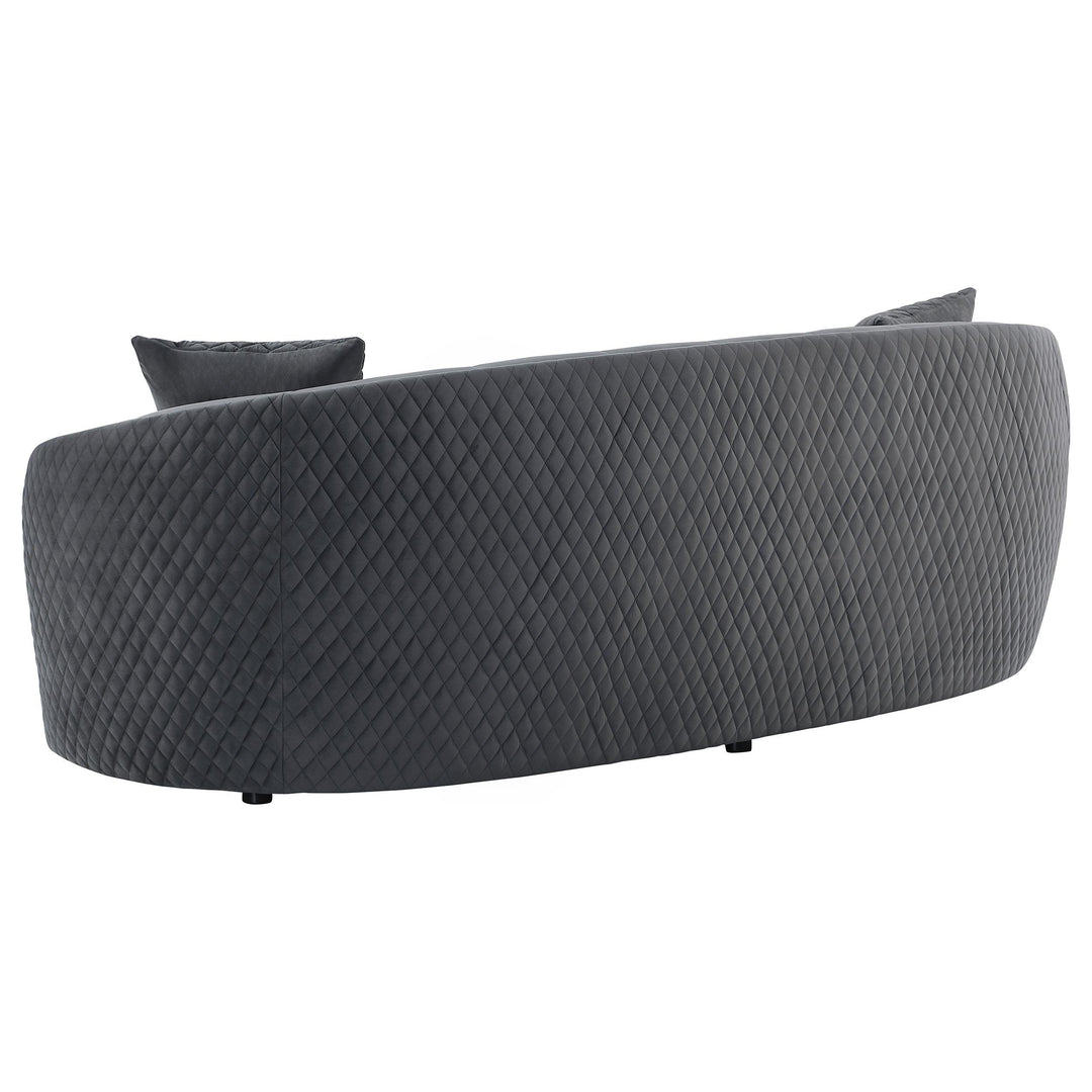 Coaster Furniture 504844 Brookside Velvet Upholstered Curved Sofa Dark Grey