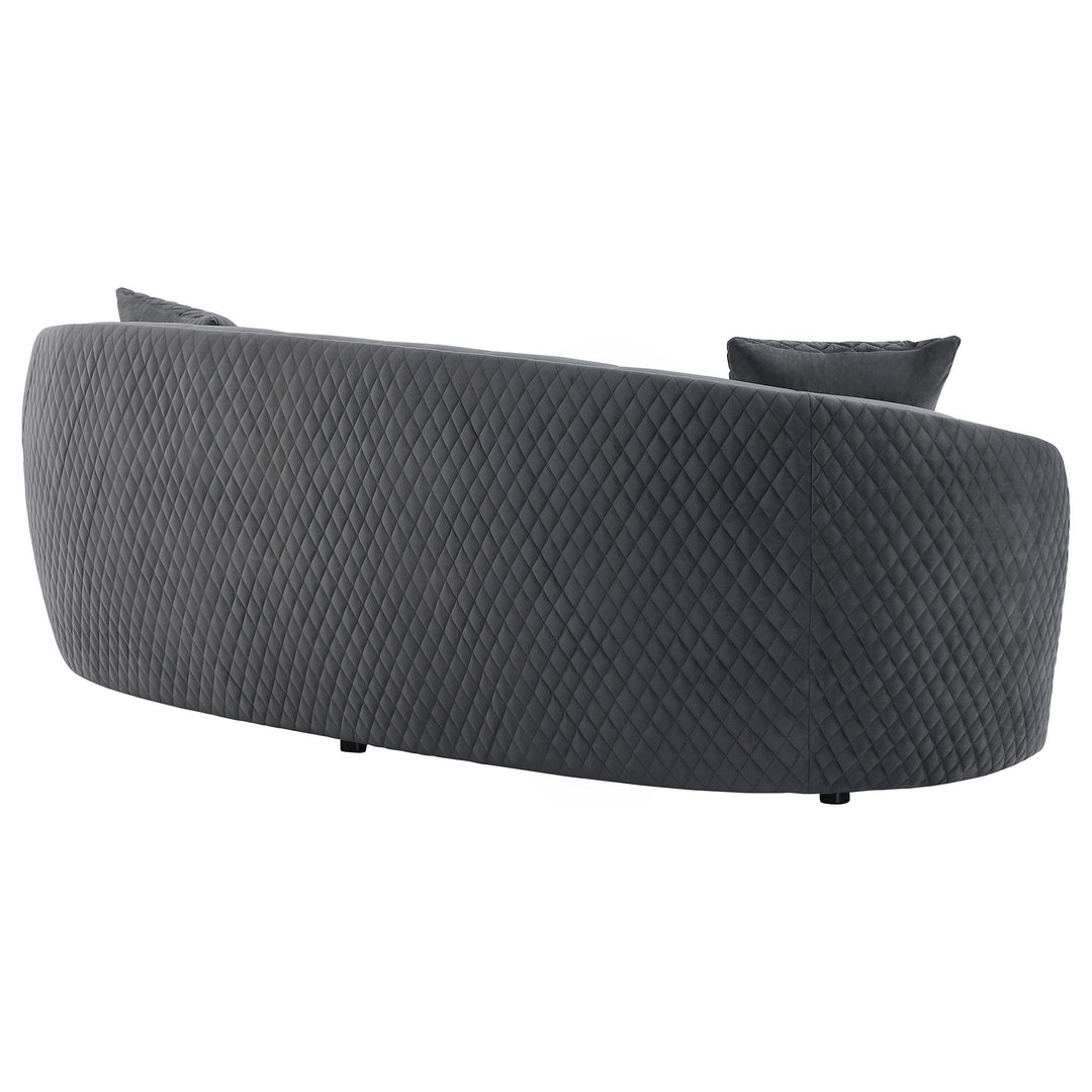 Coaster Furniture 504844 Brookside Velvet Upholstered Curved Sofa Dark Grey