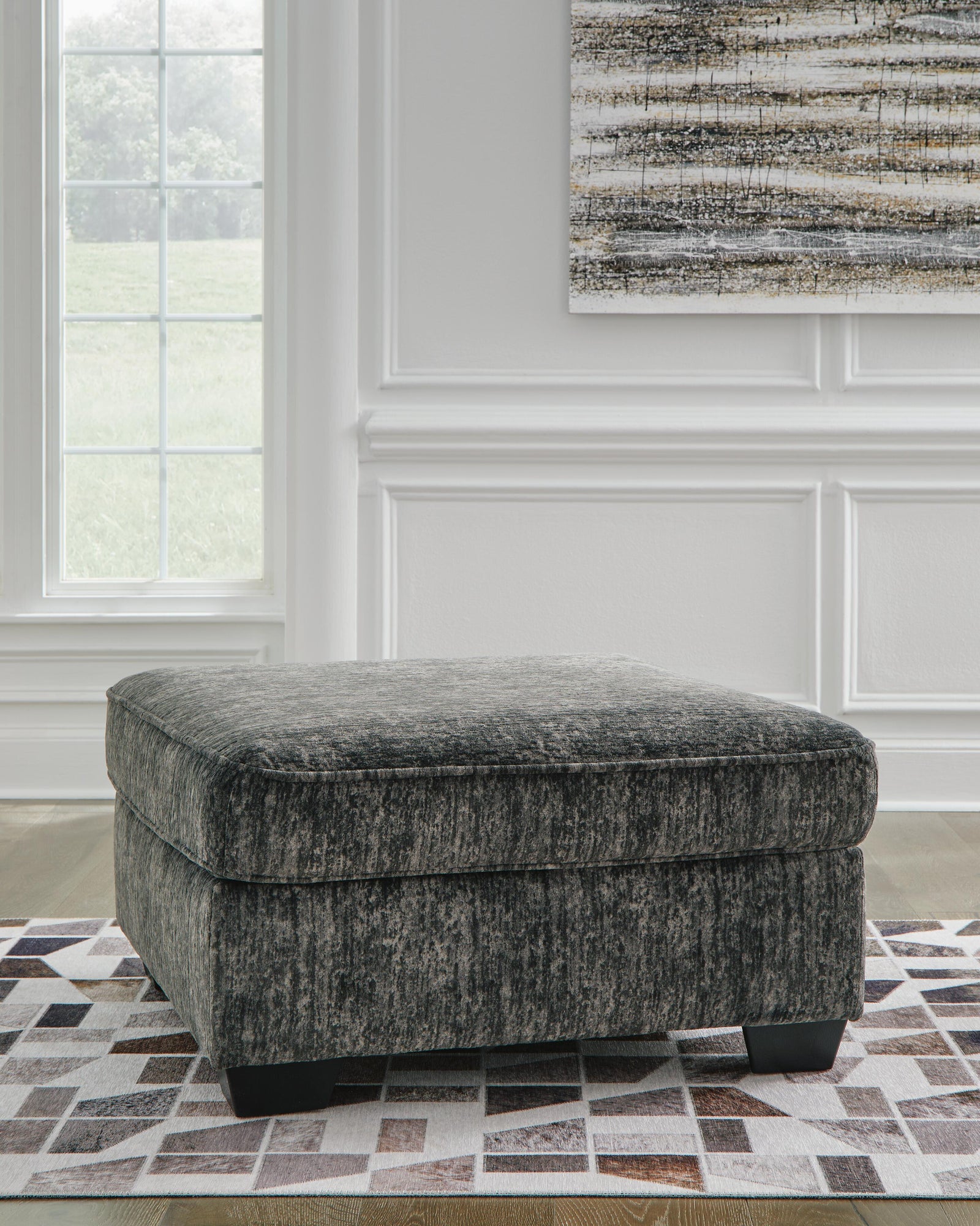 Lonoke Oversized Accent Ottoman - Dark Gray (2)