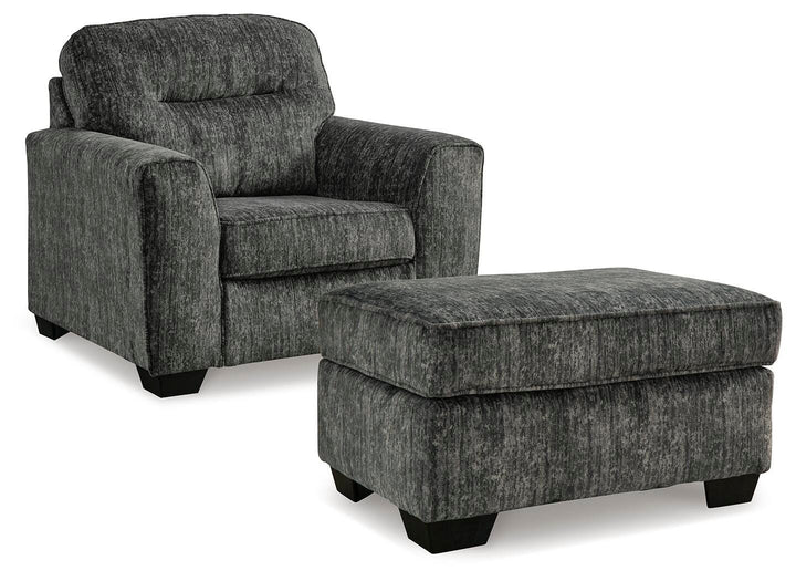 Lonoke Oversized Chair and Ottoman - Gunmetal (2)