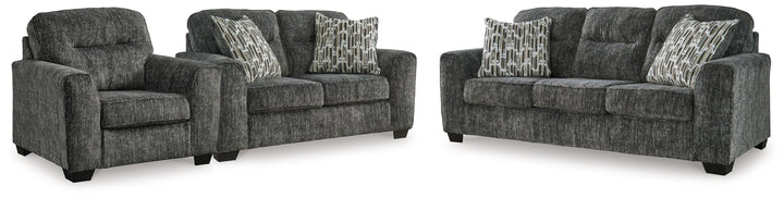 Lonoke Sofa, Loveseat and Oversized Chair - Gunmetal (1)