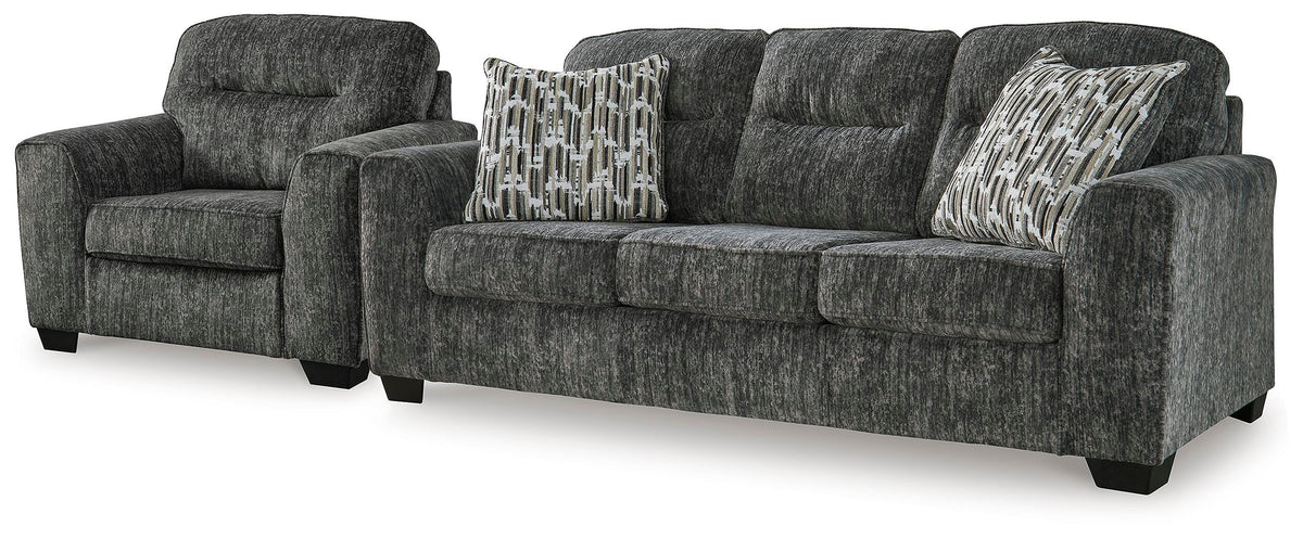 Lonoke Sofa and Oversized Chair - Gunmetal (1)