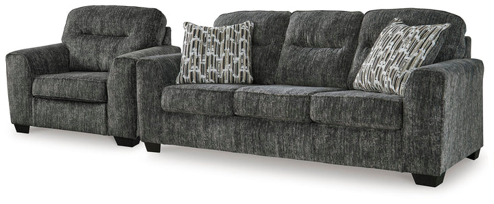 Lonoke Sofa and Oversized Chair - Gunmetal (1)