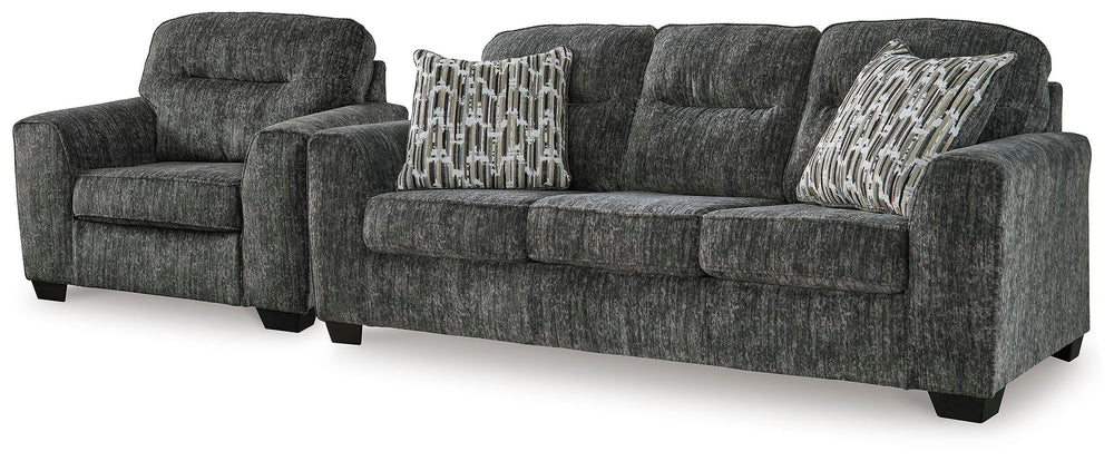 Lonoke Sofa and Oversized Chair - Gunmetal (1)