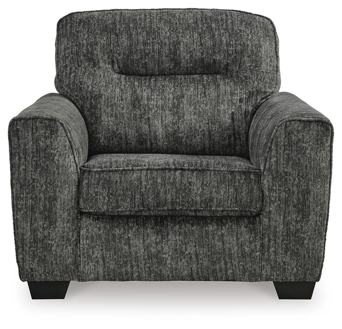 Lonoke 2 Loveseats and Chair - Gunmetal (2)