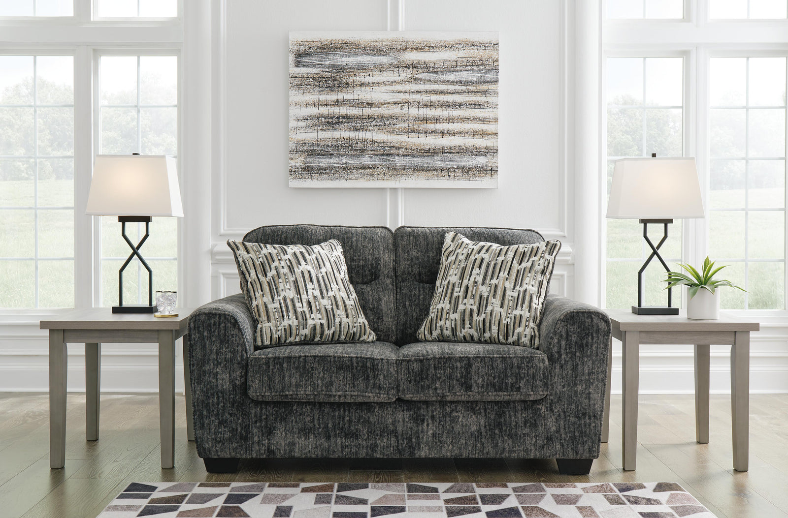 Lonoke Loveseat - Dark Gray (2)