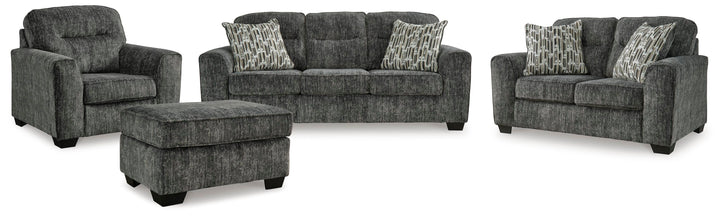 Lonoke Sofa, Loveseat, Oversized Chair and Ottoman - Gunmetal (2)