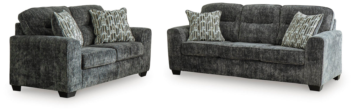 Lonoke Sofa and Loveseat - Gunmetal (2)