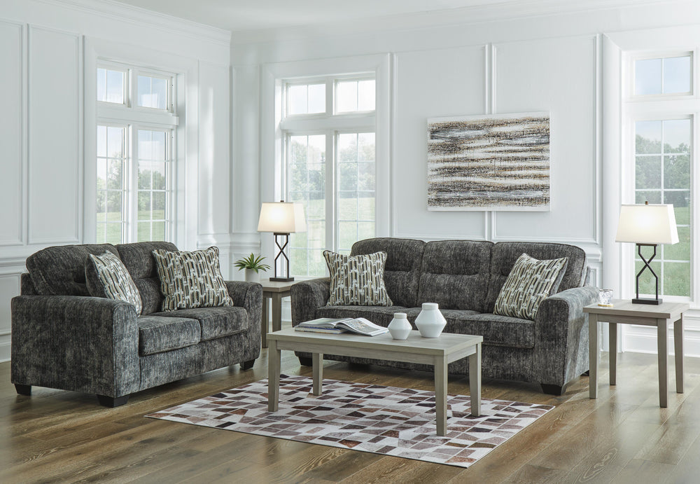Lonoke Sofa and Loveseat - Gunmetal (3)