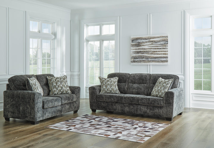 Lonoke Sofa and Loveseat - Gunmetal (1)