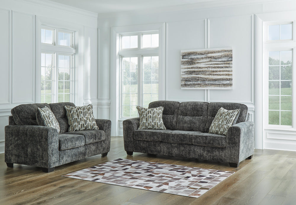 Lonoke Sofa and Loveseat - Gunmetal (1)