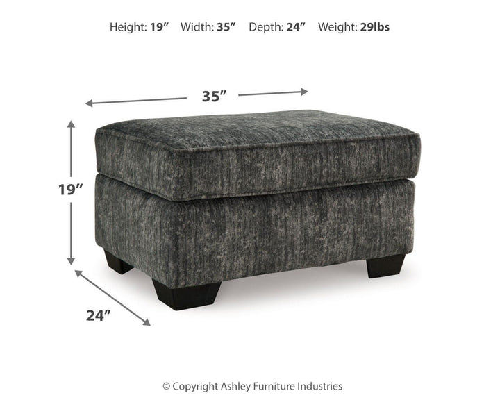 Lonoke Sofa, Loveseat, Oversized Chair and Ottoman - Gunmetal (18)