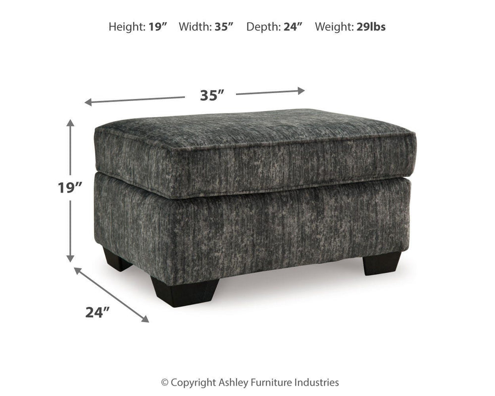 Lonoke Sofa, Loveseat, Oversized Chair and Ottoman - Gunmetal (18)