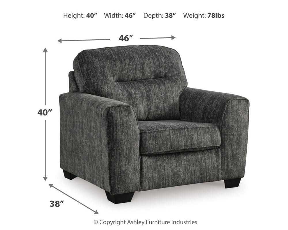 Lonoke 2 Loveseats and Chair - Gunmetal (10)