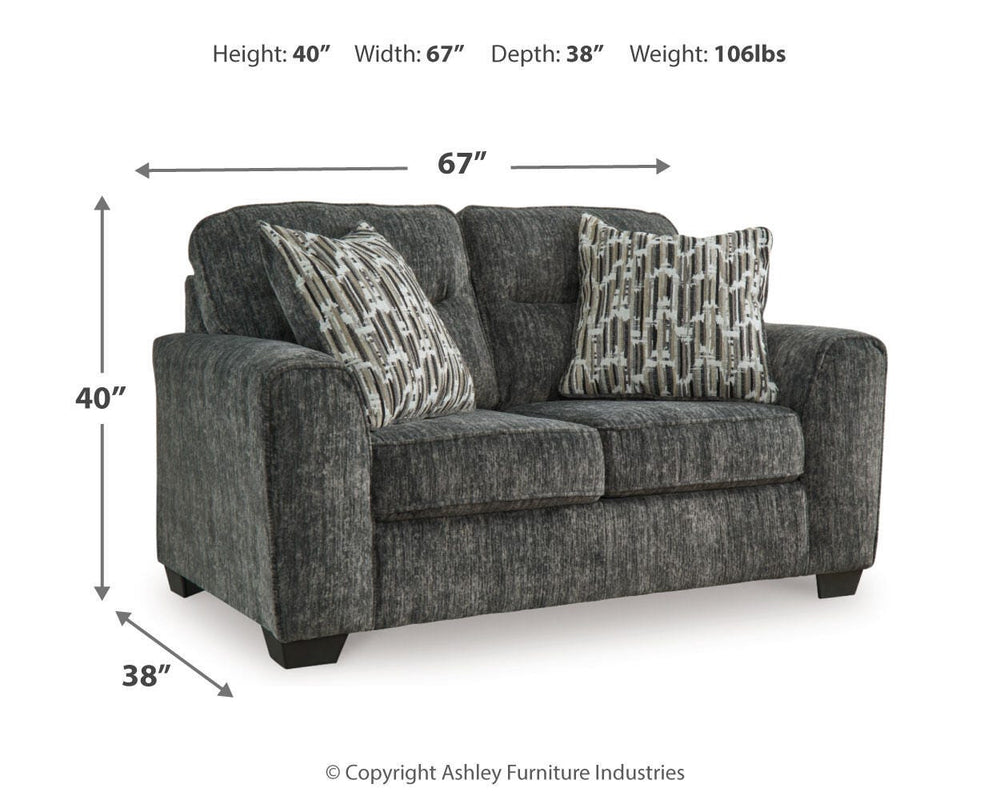 Lonoke Sofa, Loveseat, Oversized Chair and Ottoman - Gunmetal (20)