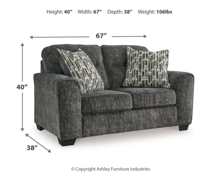 Lonoke 2 Loveseats and Chair - Gunmetal (11)