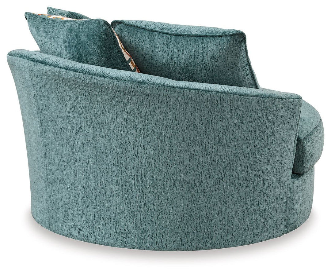 Laylabrook - Oversized Swivel Accent Chair - Teal