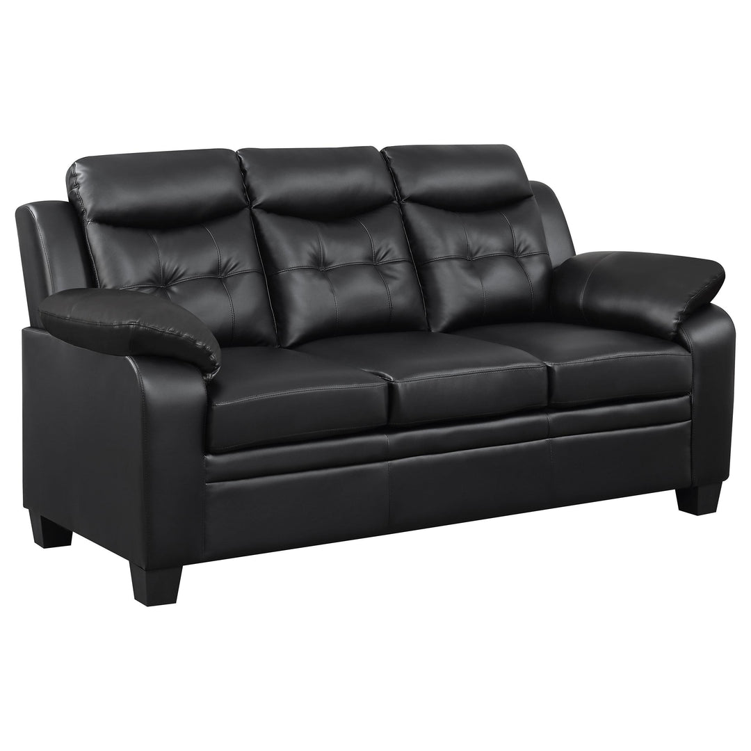 Coaster Furniture 506551-S2 Finley 2-Piece Upholstered Padded Arm Tufted Sofa Set Black