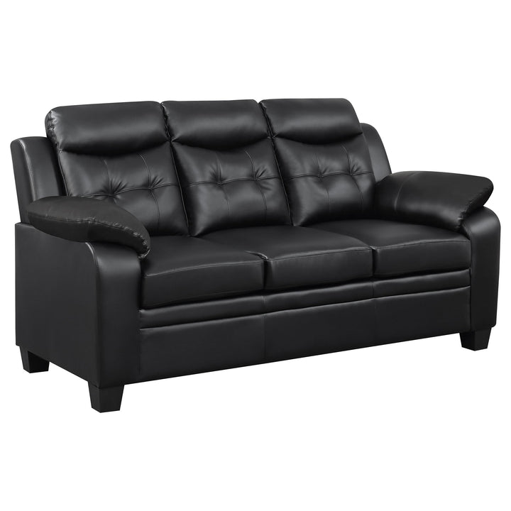 Coaster Furniture 506551-S2 Finley 2-Piece Upholstered Padded Arm Tufted Sofa Set Black