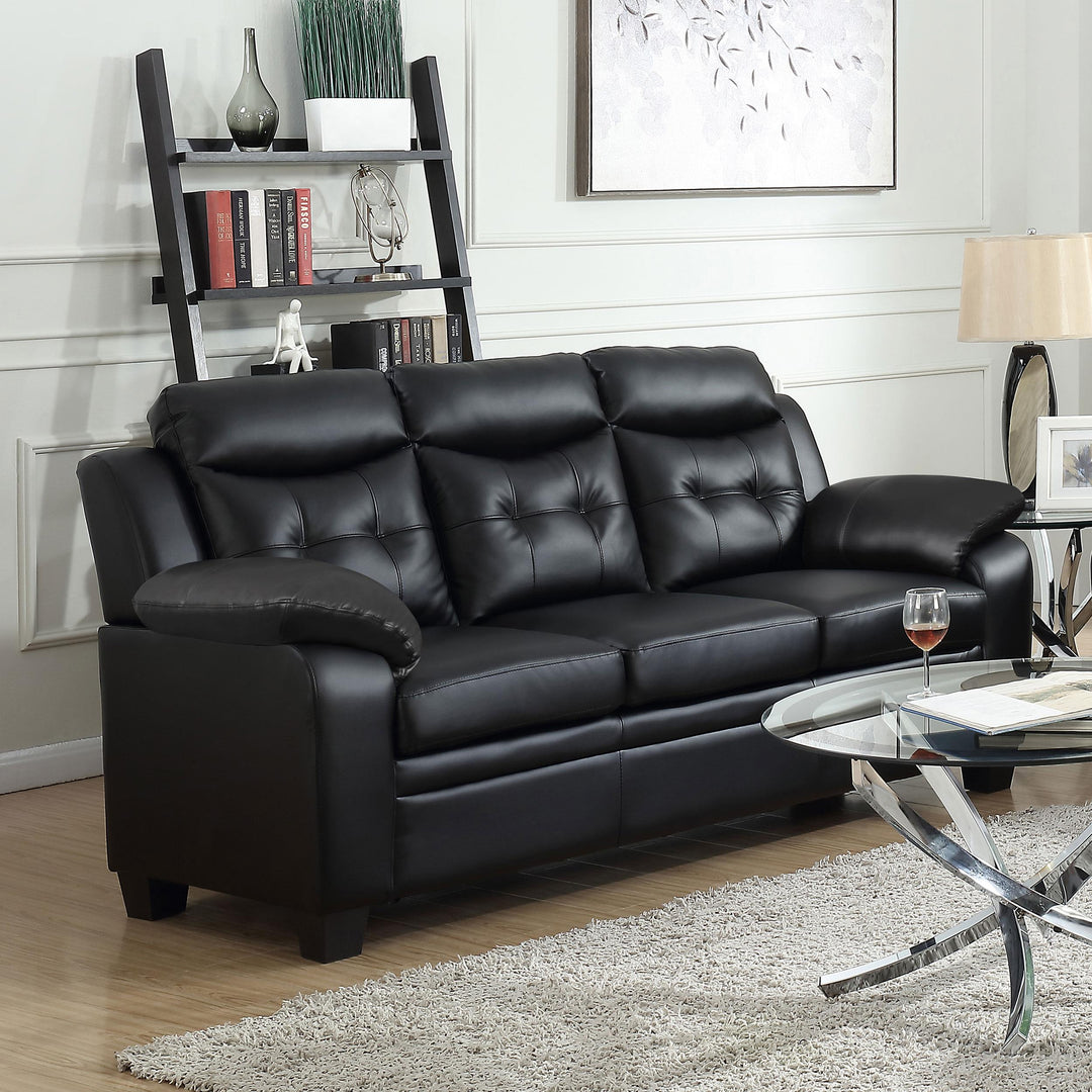 Coaster Furniture 506551 Finley Upholstered Padded Arm Tufted Sofa Black