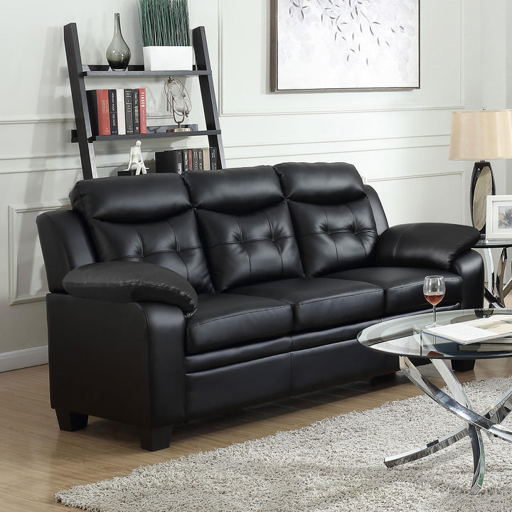 Coaster Furniture 506551 Finley Upholstered Padded Arm Tufted Sofa Black