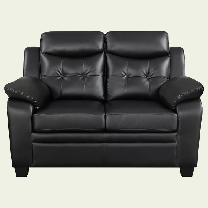 Coaster Furniture 506552 Finley Upholstered Padded Arm Tufted Loveseat Black