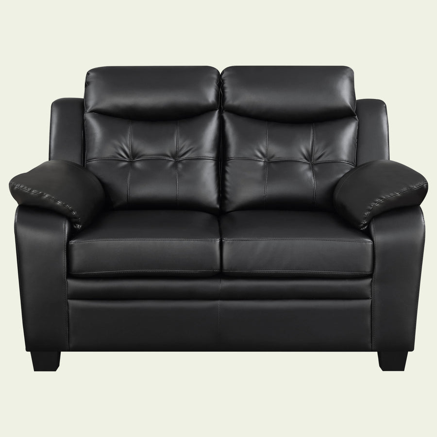 Coaster Furniture 506552 Finley Upholstered Padded Arm Tufted Loveseat Black